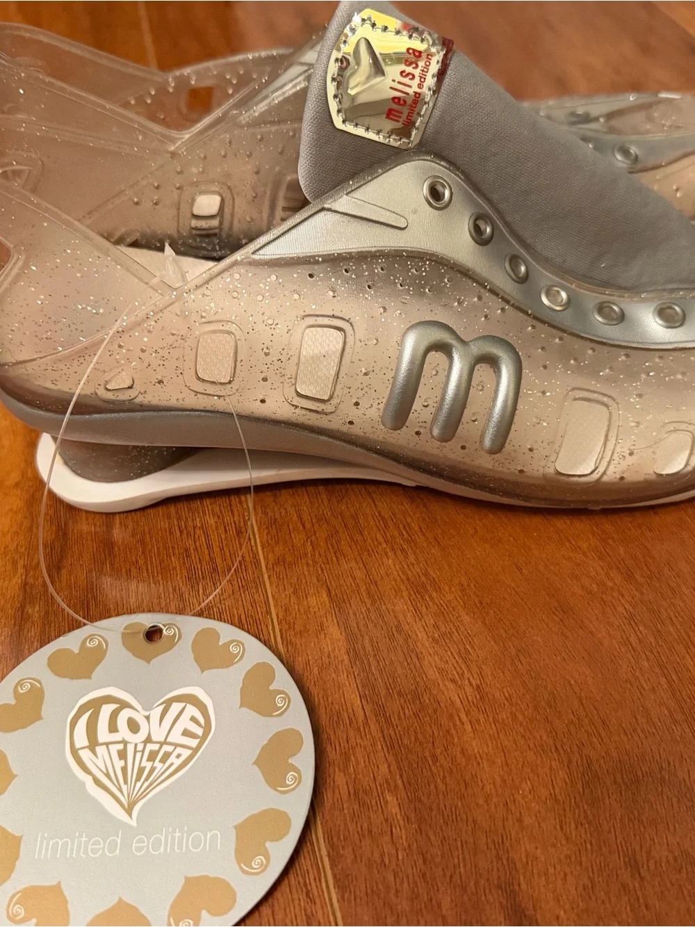 Silver Women Lace Up Jelly Shoes LIMITED EDITION Melissa 2000s Vintage